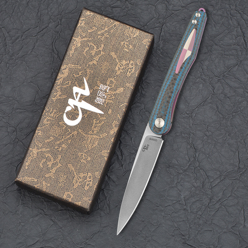 CH 3010 154CM Carbon Fiber & G10 Handle Folding Knife