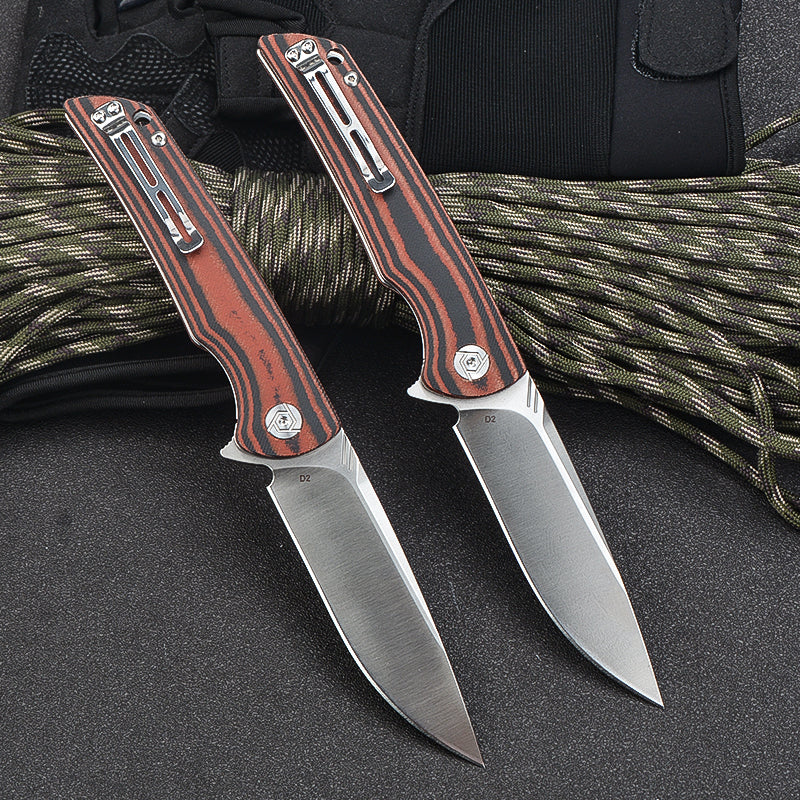 CH 3510 D2 Micarta Handle Folding Knife