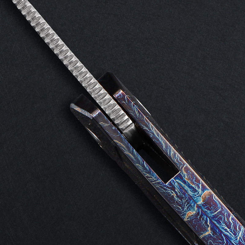 CH Wartex Frame Lock Flaming Ti (3.54'' Mirror Elmax core)