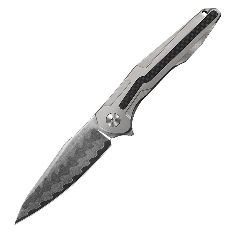 CH Wartex Frame Lock Sliver Ti （3.54'' Mirror Elmax core）