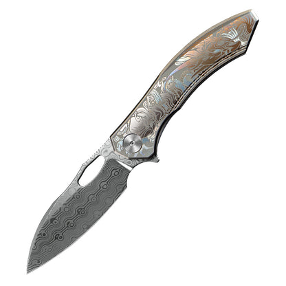 CH Cupra Frame Lock Sliver Ti （2.75'' Satin Damascus）