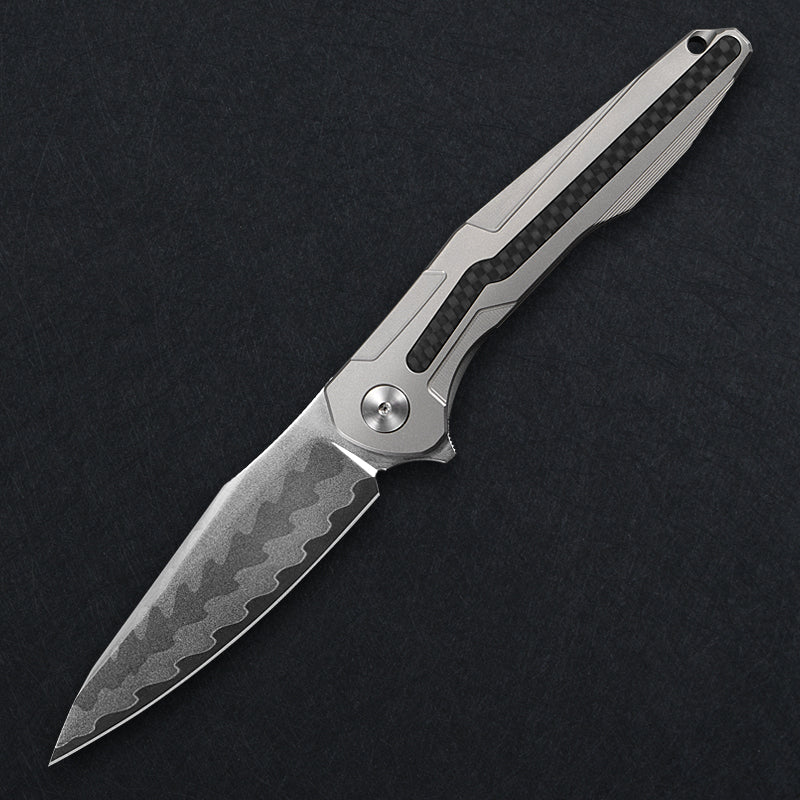 CH Wartex Frame Lock Sliver Ti （3.54'' Mirror Elmax core）