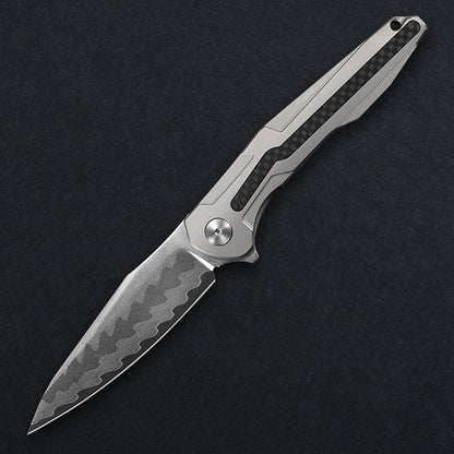 CH Wartex Frame Lock Sliver Ti （3.54'' Mirror Elmax core）