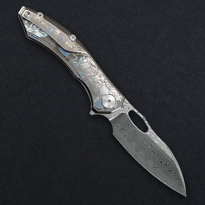 CH Cupra Frame Lock Sliver Ti （2.75'' Satin Damascus）