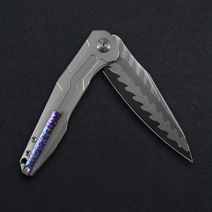 CH Wartex Frame Lock Sliver Ti （3.54'' Mirror Elmax core）
