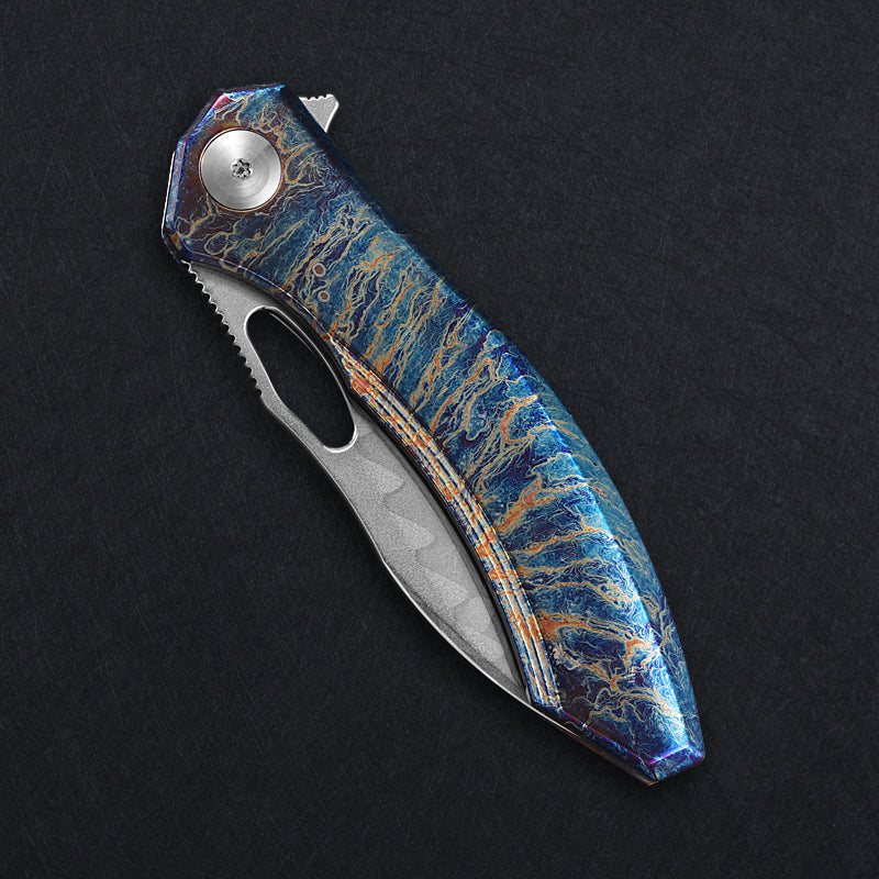 CH Cupra Frame Lock Flaming Ti （2.75'' Mirror Elmax core）