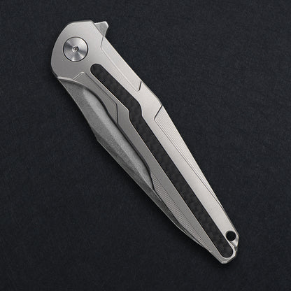 CH Wartex Frame Lock Sliver Ti （3.54'' Mirror Elmax core）