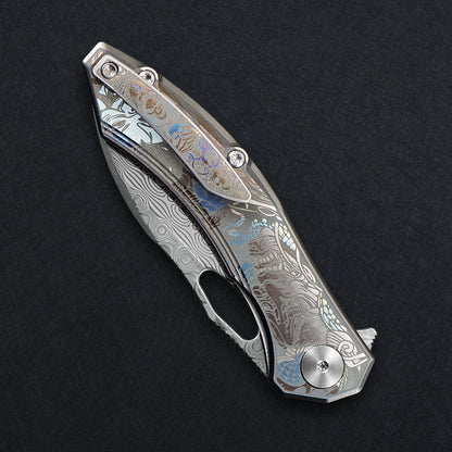 CH Cupra Frame Lock Sliver Ti （2.75'' Satin Damascus）