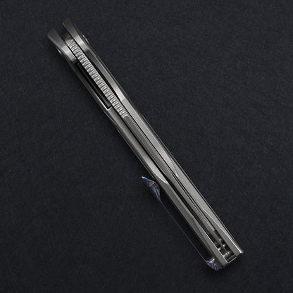 CH Wartex Frame Lock Sliver Ti （3.54'' Satin Damascus）