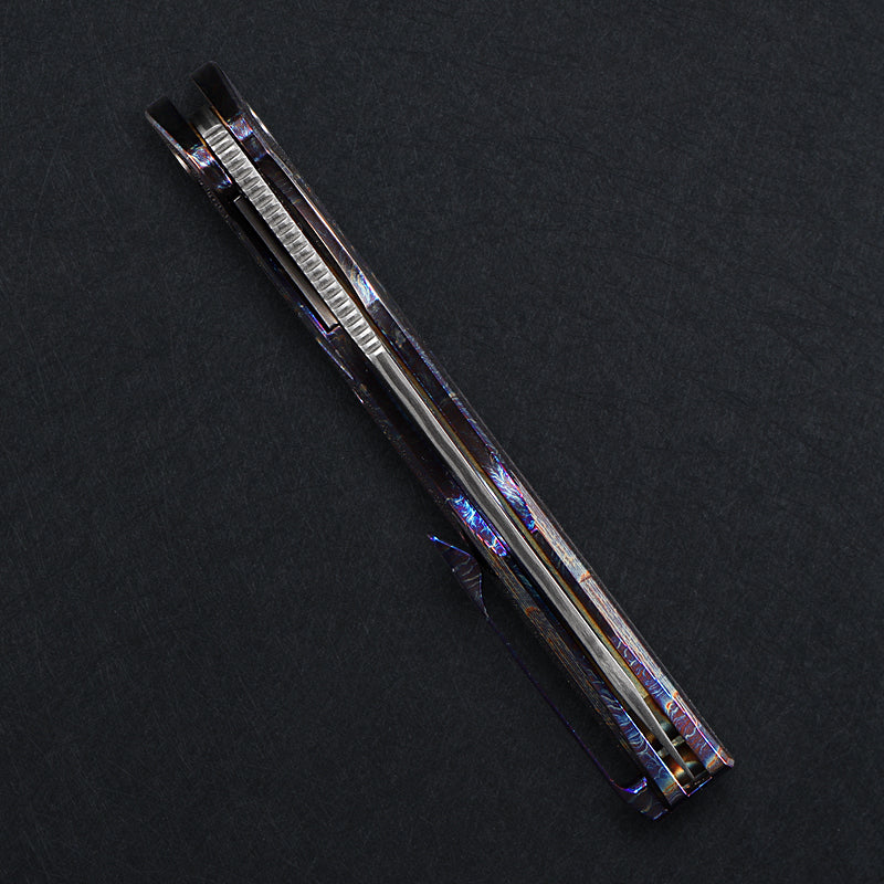 CH Wartex Frame Lock Flaming Ti （3.54'' Mirror Elmax core）