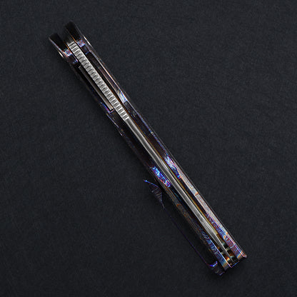 CH Wartex Frame Lock Flaming Ti （3.54'' Mirror Elmax core）