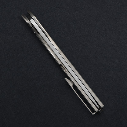 CH Blast Frame Lock Sliver Ti （3.75'' Satin Damascus）