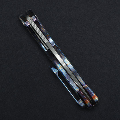 CH Cupra Frame Lock Flaming Ti （2.75'' Satin Damascus）