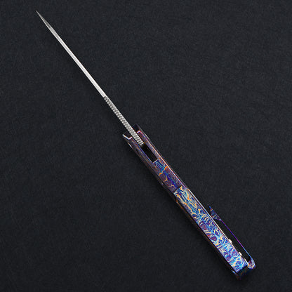 CH Wartex Frame Lock Flaming Ti （3.54'' Mirror Elmax core）