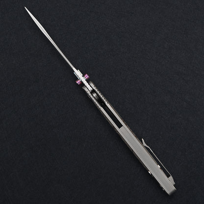 CH Otoman Frame Lock Sliver Ti （3.75'' Mirror Elmax core）