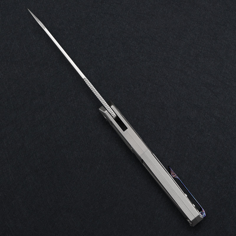 CH Wartex Frame Lock Sliver Ti （3.54'' Mirror Elmax core）