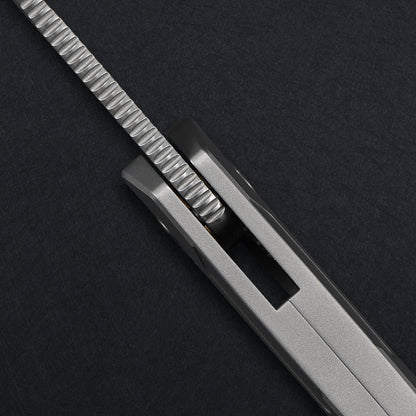 CH Wartex Frame Lock Sliver Ti （3.54'' Satin Damascus）