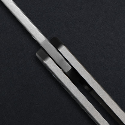 CH Blast Frame Lock Sliver Ti （3.75'' Satin Damascus）